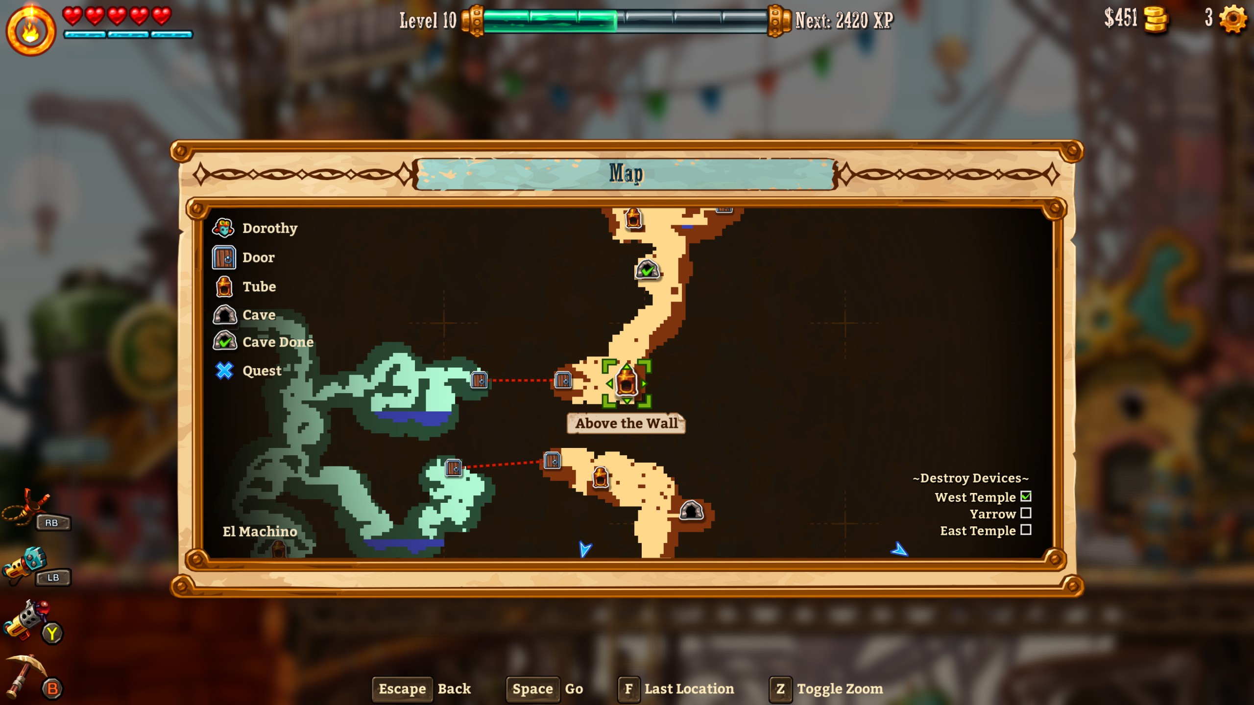 Steamworld Dig 2 Map